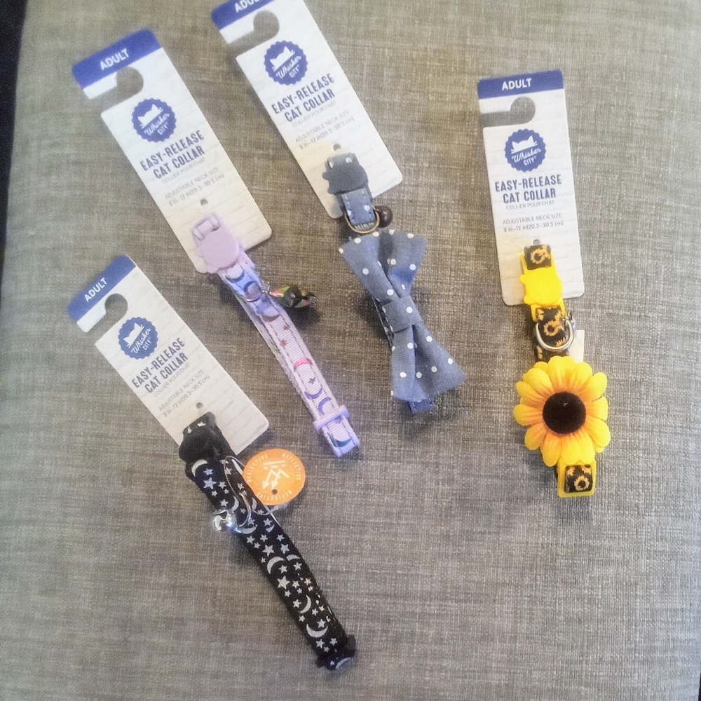 NWT 4 Easy Release Cat Collars Size Adult